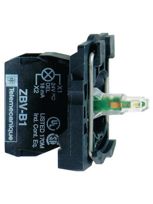 Product image for Square D ZB5AVBG5 22 mm 24 to 120 VAC/VDC Yellow Push Button Light Module