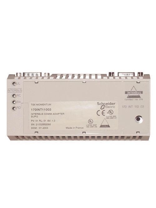 Product image for Square D 170INT11003 IP20 500 kBps 9-Pin SUB-D Connector Twisted Pair Cable Communication Adapter