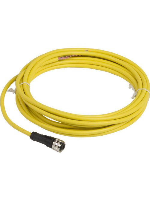 Product image for TES XZCPV1865L5 Pre wired connectors XZ, straight female, 1/2"20 UNF, 3 pins, cable PVC 5 m