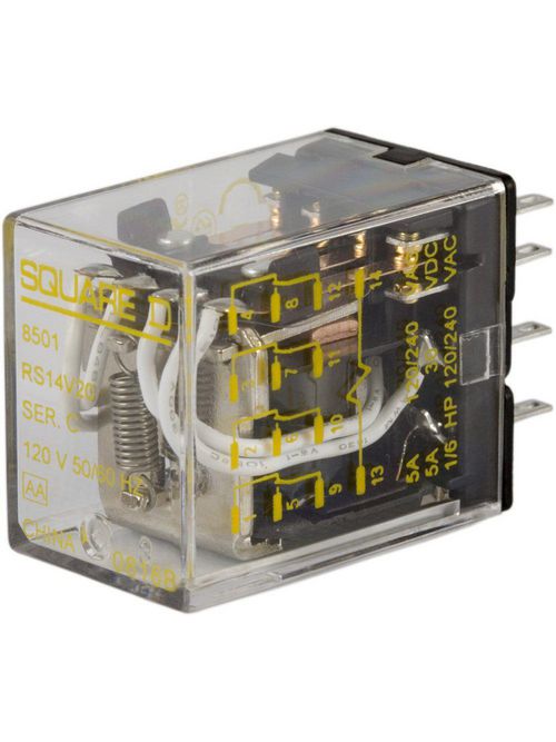 Product image for Square D 8501RS14M1P14V24 240 VAC 5 Amp 4PDT Socket Mount AC Operated Miniature Plug-In Relay