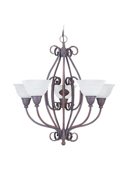 Product image for Sea Gull Lighting 3440-08 5-Lamp 100 W 120 Volt Textured Rust Patina Steel Medium A19 Chandelier