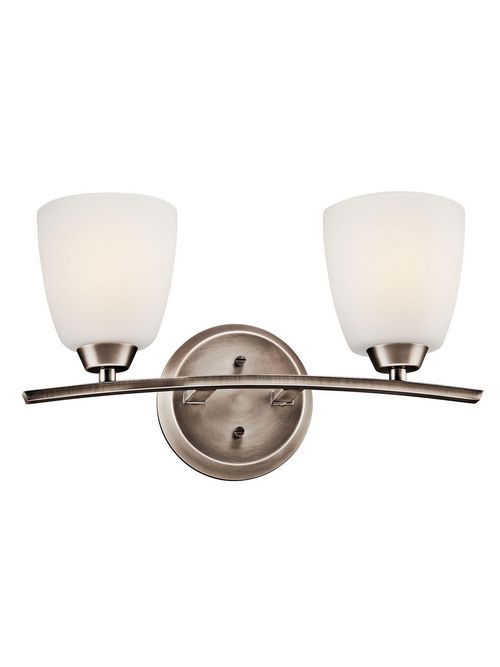 Product image for Kichler 45359BPT Granby™ 2 Light Vanity Light Brushed Pewter