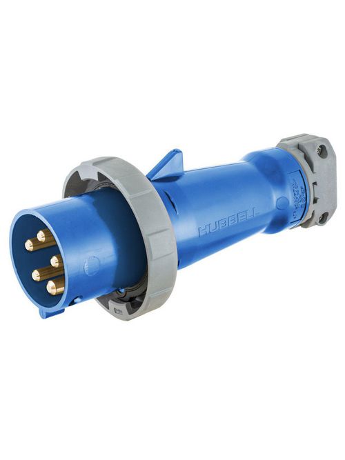 Hubbell Wiring Devices HBL5100P9W 100 Amp 120/208 Volt 4-Pole 5-Wire Blue Watertight IEC Pin and Sleeve Plug Hubbell Wiring Devices HBL5100P9W 100 Amp 120/208 Volt 4-Pole 5-Wire Blue Watertight IEC Pin and Sleeve Plug