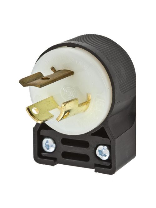 Hubbell Wiring Devices HBL4570CA 15 Amp 250 Volt Black/White L6-15P Locking Angled Plug Hubbell Wiring Devices HBL4570CA 15 Amp 250 Volt Black/White L6-15P Locking Angled Plug