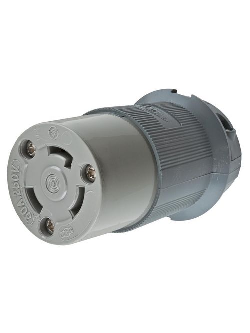 Hubbell Wiring Devices HBL2623F 30 Amp 250 Volt 2-Pole 3-Wire NEMA L6-30R Gray Locking Connector Body Hubbell Wiring Devices HBL2623F 30 Amp 250 Volt 2-Pole 3-Wire NEMA L6-30R Gray Locking Connector Body