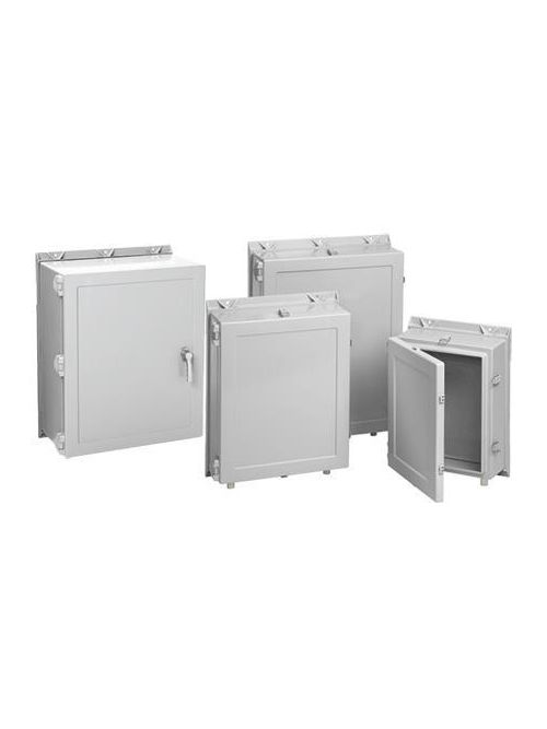 Hoffman A24H2020GQRLP 24.25 x 20.25 x 20 Inch Gray Fiberglass NEMA 4X Quick Release Latch Enclosure Hoffman A24H2020GQRLP 24.25 x 20.25 x 20 Inch Gray Fiberglass NEMA 4X Quick Release Latch Enclosure