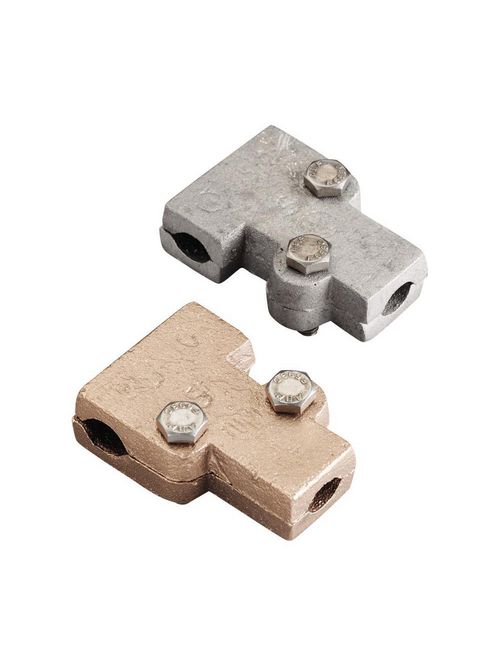 Product image for Erico LPC510 Cable T-Connector, Copper, for Class 1 - Class 2 (4/0 Max)