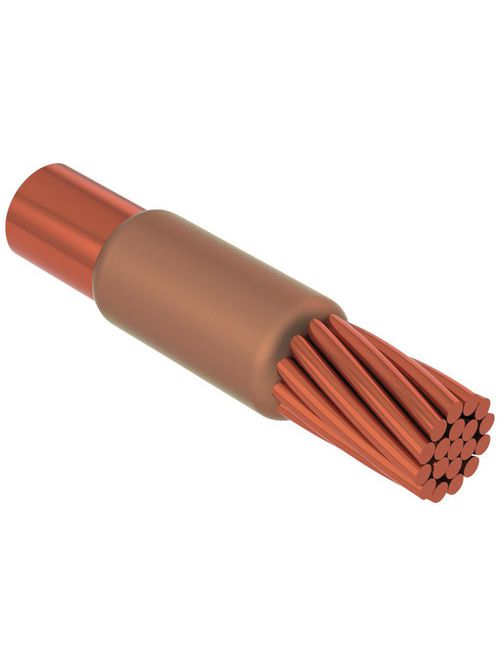 Product image for Erico GFC162QW Cable to Ground Rod or Other Rounds, GF, Copper-bonded, 0.625" dia, 4/0 Concentric, Wear Plates