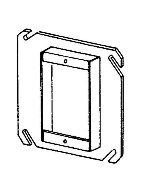 Product image for Appleton 846-75 4" Square Tile Cover / Mud Ring, 3/4" Raised, 5.8cu.in, Single Device, Steel