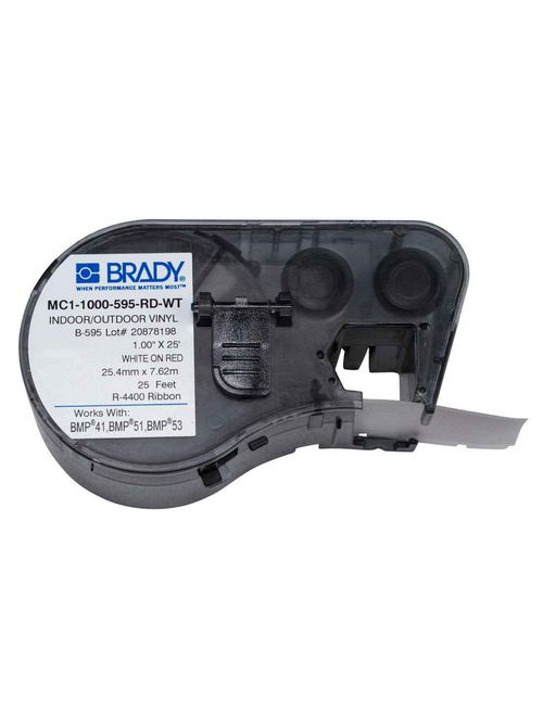 Brady MC1-1000-595-RD-WT M Series B595 1 Inch x 25 Foot 1EA White/Red 1 Inch Cartridge Maker Label Brady MC1-1000-595-RD-WT M Series B595 1 Inch x 25 Foot 1EA White/Red 1 Inch Cartridge Maker Label