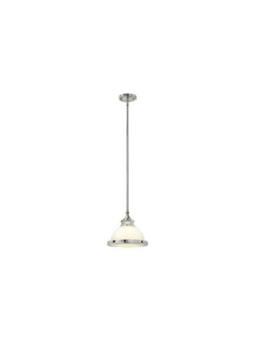 Product image for Amelia 1 Light Medium Pendant - Chrome w/ Etched Opal Glass