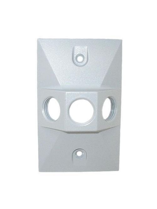 Teddico RC-3V 1-Gang 4-9/16 x 2-13/16 x 1-1/16 Inch 3-Hole Gray Die-Cast Metal Rectangular Weatherproof Lampholder Cover Teddico RC-3V 1-Gang 4-9/16 x 2-13/16 x 1-1/16 Inch 3-Hole Gray Die-Cast Metal Rectangular Weatherproof Lampholder Cover