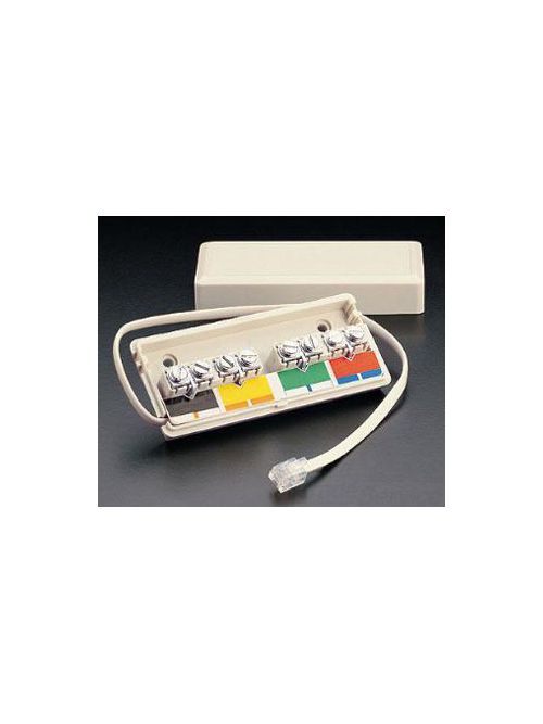 Product image for Leviton 40218-I Ivory 6-Position 4-Conductor Wire Junction Block with Modular Plug