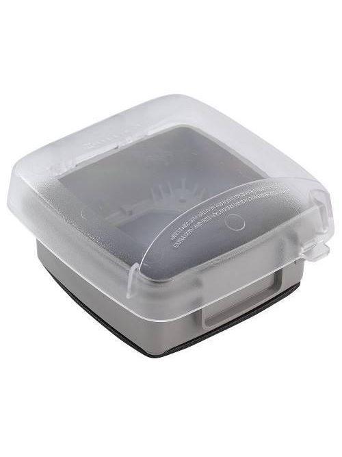 Intermatic WP5225C 2-Gang Vertical Hinge 2-3/4 Inch Extra Duty Clear Plastic Receptacle Cover with Guard Insert Intermatic WP5225C 2-Gang Vertical Hinge 2-3/4 Inch Extra Duty Clear Plastic Receptacle Cover with Guard Insert