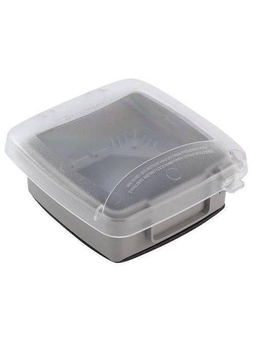Intermatic WP5220C 2-Gang Vertical Hinge 2-1/4 Inch Extra Duty Clear Plastic Receptacle Cover with Guard Insert Intermatic WP5220C 2-Gang Vertical Hinge 2-1/4 Inch Extra Duty Clear Plastic Receptacle Cover with Guard Insert