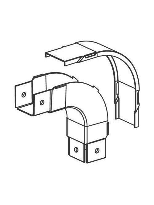 Product image for Panduit FOVRA4X4LG Fitting and Cover, Outside Verticalical 90o, 4" x 4" (100mm x 100mm), Fiber-Duct, LG