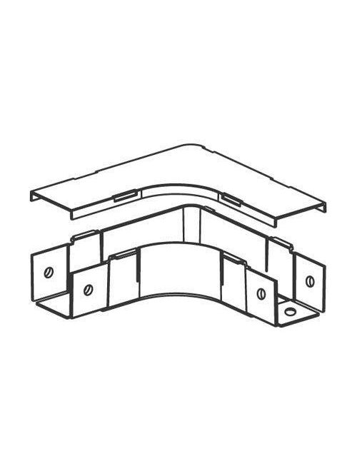 Product image for Panduit FRA2X2LG Fitting and Cover, Horizontal 90o Angle, 2" x 2" (50mm x 50mm), Fiber-Duct, LG