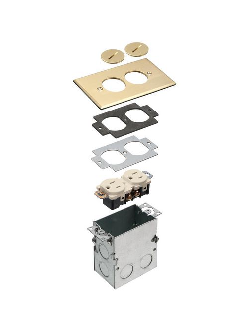 ARL FLB5321MB 1 GANG BRASS 2 PLUG ARL FLB5321MB 1 GANG BRASS 2 PLUG