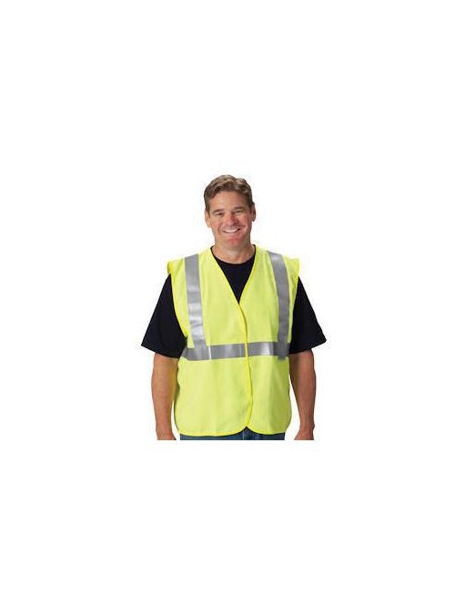 Product image for PIP 305-2100-L Large Yellow Modacrylic/Aramid Blend Mesh Fabric Safety Vest