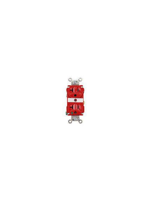 Product image for Pass & Seymour 2094-HGRED 20 Amp 125 VAC 2-Pole 3-Wire NEMA 5-20R Red Thermoplastic Duplex GFCI Receptacle