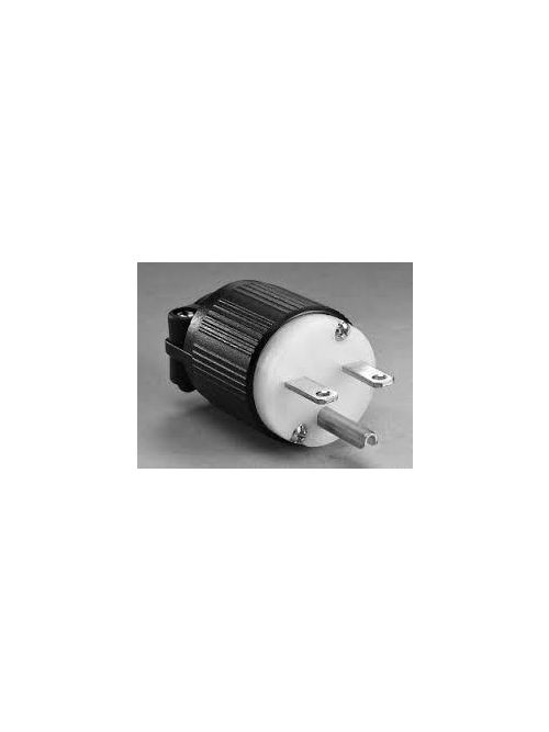 Product image for Pass & Seymour 5666-X 15 Amp 250 VAC 2-Pole 3-Wire NEMA 6-15P Black/White Nylon Straight Blade Plug