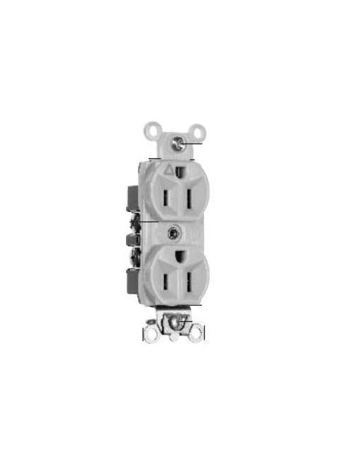 Product image for Pass & Seymour IG6300-W 20 Amp 125 VAC 2-Pole 3-Wire NEMA 5-20R White Nylon Face Duplex Isolated Ground Receptacle