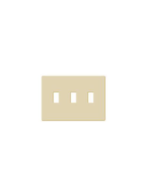 Product image for Lutron Electronics FW-3-IV 3-Gang Ivory Screwless Wallplate