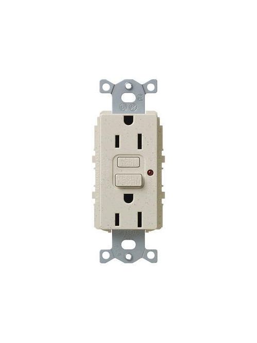 Product image for Lutron Electronics SCR-15-GFCI-LS 15 Amp 125 Volt Limestone GFCI Receptacle
