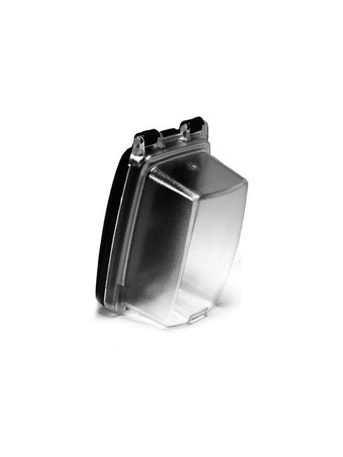 Product image for Intermatic WP1020 NEMA 3R 2-Gang 2-1/4 Inch Clear Weatherproof Receptacle Cover