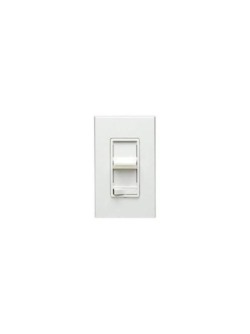 Product image for Leviton 6611-PW 600 VA 450 W 120 VAC 60 Hz 1-Pole SureSlide Preset Magnetic Low Voltage White Slide Dimmer