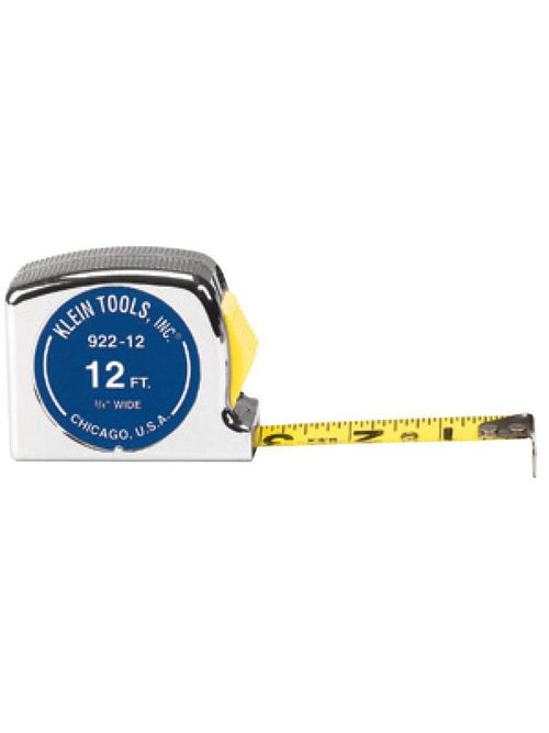 Klein Tools 922-16 3/4 Inch x 16 Foot Steel 3-Rivet End Hook Power Return Rule with Polished Chrome Case Klein Tools 922-16 3/4 Inch x 16 Foot Steel 3-Rivet End Hook Power Return Rule with Polished Chrome Case