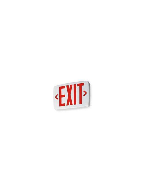 Product image for Lithonia Lighting QMSW3R-120 120/277 Volt White Red Letter Thermoplastic Exit Sign