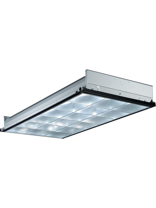 Product image for Lithonia Lighting 2PM3NGB332-18LD-277-1/3GEB 3 Inch 3-Lamp 32 W 120 to 277 Volt Silver Louver Troffer