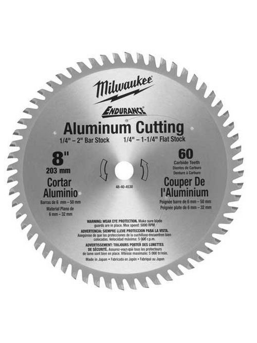 Product image for Milwaukee 48-40-4530 8" 60 Teeth Aluminum Circular Saw Blade