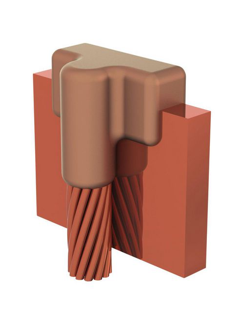 Product image for Erico LPEEH2Q Cable to Lug or Busbar, LP, 1/4" x 2", 4/0 Concentric