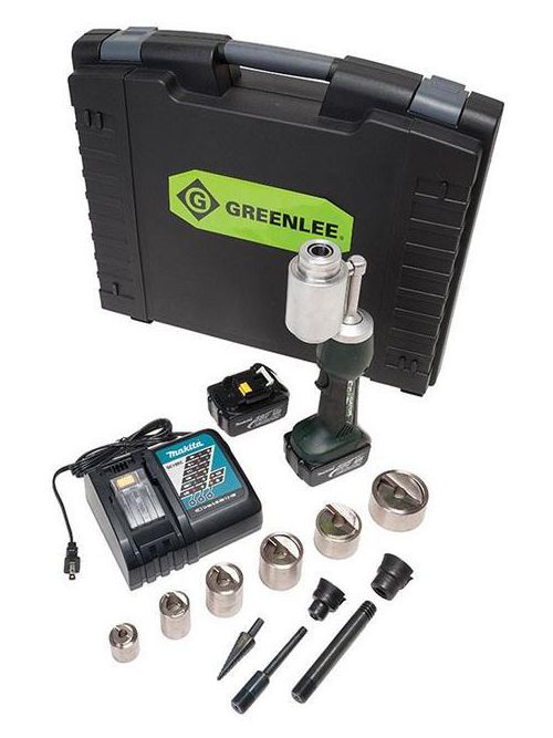 Product image for Greenlee LS100L11SBSP Battery Powered Punch Driver with Punch Knockout Kit