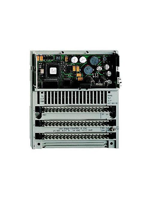 Product image for Square D 170AEC92000 125 x 47.5 x 141.5 mm 24 VDC 280 mA 200 kHz 6-Input 4-Output High Speed Counter Module Base