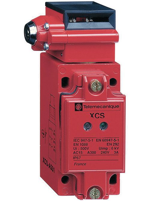 Product image for TES XCSB723 Safety switch, TES Safety switches XCS, metal XCSB, 2 NC + 1 NO, slow break, 1 entry tapped 1/2" NPT
