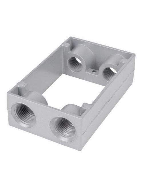 Product image for Thomas & Betts ET11-22 Silver Gray 4-Hole 1-Gang 1-1/4 Inch Outlet Extension Ring