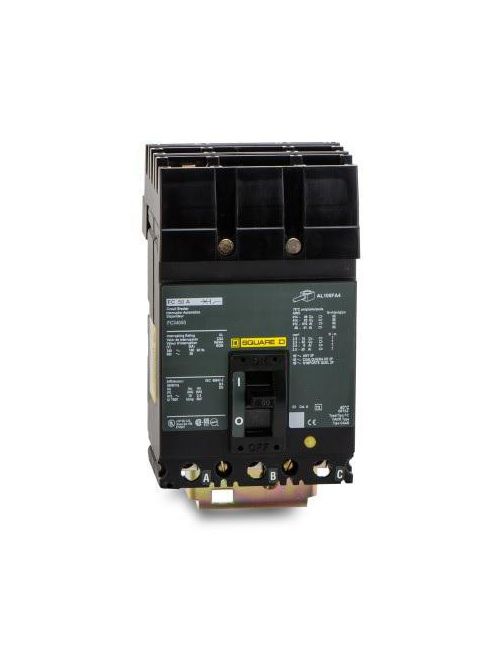 Product image for Square D FC34050 3-Pole 50 Amp 480 Volt Thermal Magnetic Molded Case Circuit Breaker