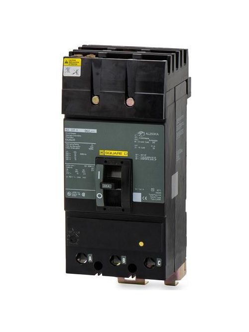 Product image for Square D KA36225 3-Pole 225 Amp 600 Volt Thermal Magnetic Molded Case Circuit Breaker