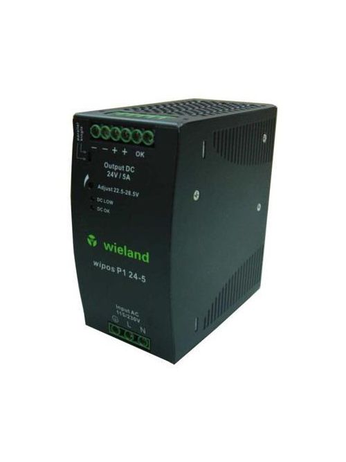 Product image for Wieland Electric 81.000.6130.0 115/230 VAC 22.5 to 28.5 VDC 5 Amp 142.5 W 1-Phase Screw Connection Switch Mode Power Supply