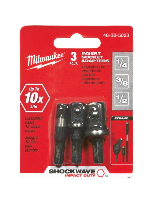 Product image for Milwaukee 48-32-5023 SHOCKWAVE™ 3-Piece Insert Socket Adapter Set