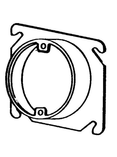 Product image for Appleton 8461D 4" Square Cover / Ceiling Mud Ring, 1-1/4" Raised, 9.0cu.in, Ears 2-3/4" C to C Open, Steel