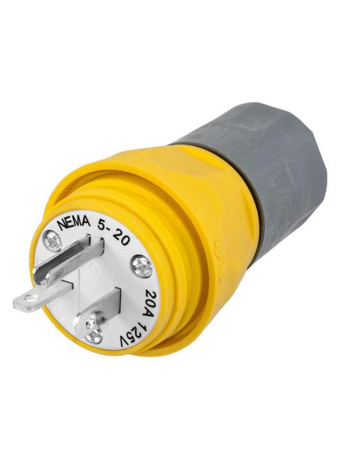 Hubbell Wiring Devices HBL14W33A 20 Amp 125 Volt 2-Pole 3-Wire Straight Blade Plug Hubbell Wiring Devices HBL14W33A 20 Amp 125 Volt 2-Pole 3-Wire Straight Blade Plug