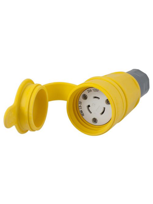 Hubbell Wiring Devices HBL27W47 20 Amp 125 Volt 2-Pole 3-Wire NEMA L5-20R Yellow Locking Connector Hubbell Wiring Devices HBL27W47 20 Amp 125 Volt 2-Pole 3-Wire NEMA L5-20R Yellow Locking Connector