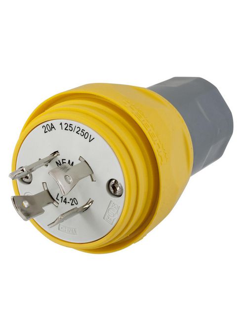Hubbell Wiring Devices HBL26W74 20 Amp 125/250 Volt 3-Pole 4-Wire NEMA L16-20P Locking Plug Hubbell Wiring Devices HBL26W74 20 Amp 125/250 Volt 3-Pole 4-Wire NEMA L16-20P Locking Plug