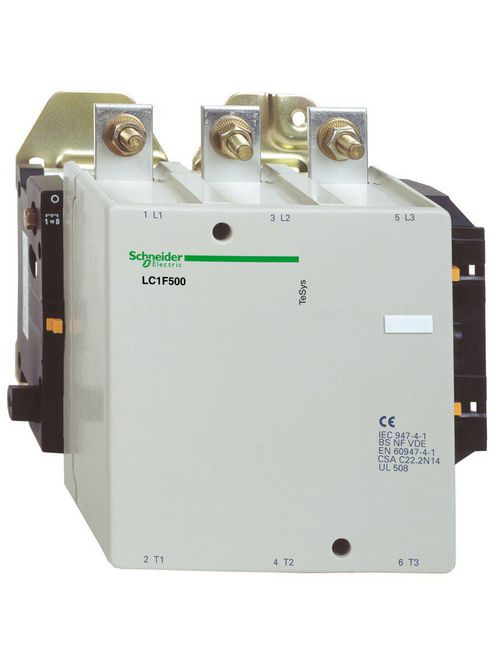 Product image for Square D LC1F500U7 600 VAC 500 Amp 3-Pole 1NO Panel Mount Full Voltage Non-Reversing IEC Contactor