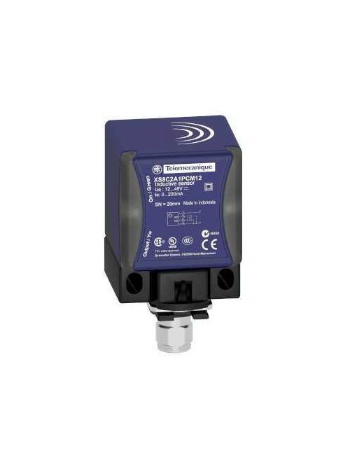 Product image for TES XS8C2A1PCM12 Inductive proximity sensors XS, inductive sensor XS8 40x40x70, PBT, Sn20 mm, 12...48 VDC, M12