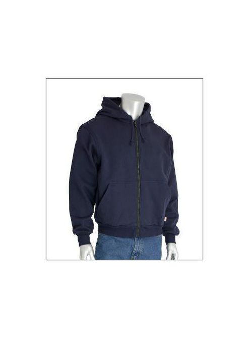 Product image for PIP 385-FRZH-NV/2X Navy FR Fleece Zip Front Hoodie